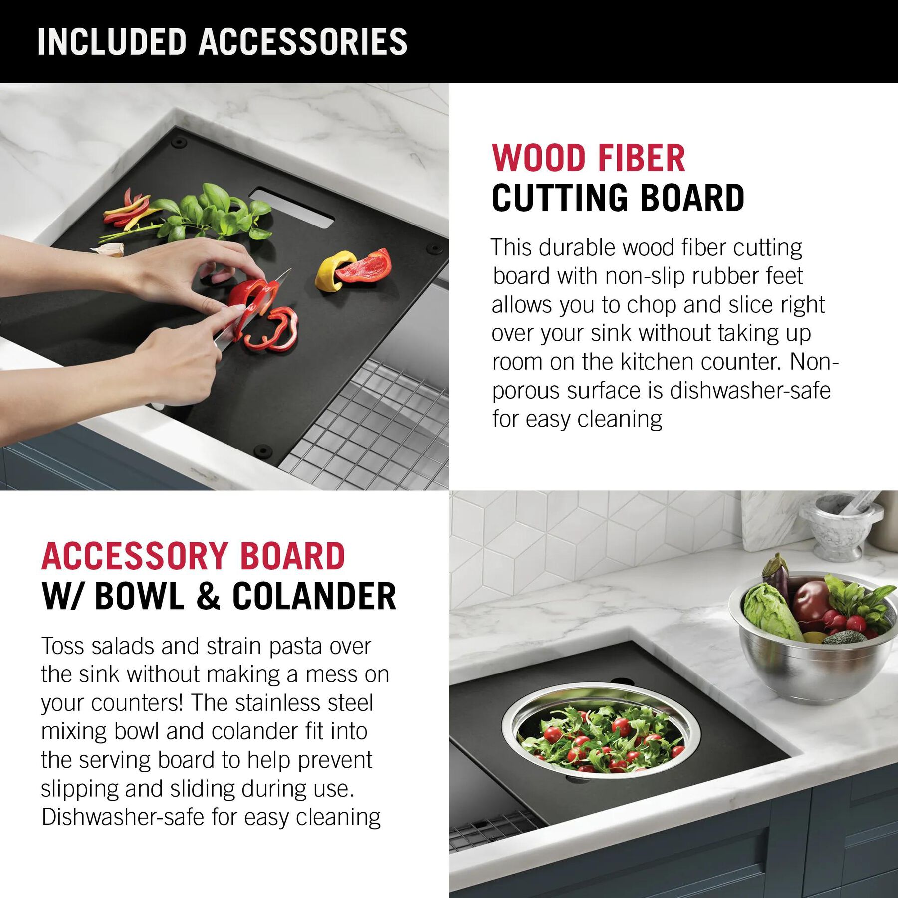 45&rdquo; Workstation Undermount Single Bowl 16 Gauge Stainless Steel Kitchen Sink with 2-Tier&nbsp;WorkFlow&trade; Ledge and Accessories